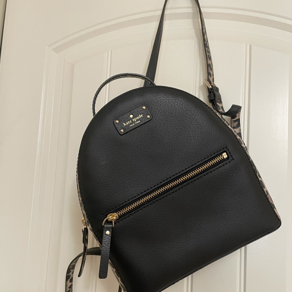 Kate Spade Mini Black Cheetah Backpack